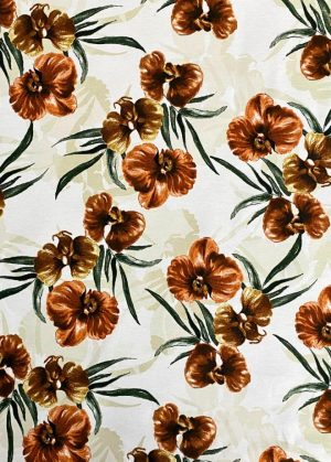 Tecido Impermeável Acqua Linea Orquideas Telhas - 1,40m de Largura