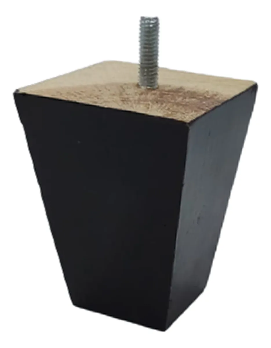 Pé Trapézio cor Tabaco para Sofá e Camabox 9cm Madeira Maciça