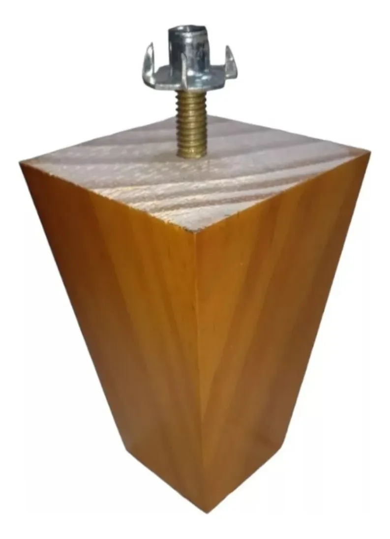 Pé Trapézio cor Tabaco para Sofá e Camabox 9cm Madeira Maciça - Imagem 4