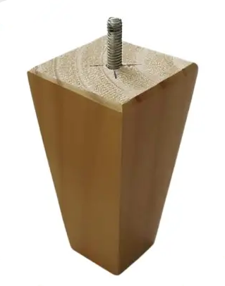 Pé Trapézio cor Imbuia para Sofá e Camabox 9cm Madeira Maciça