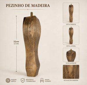 Pé Luiz XV Cor Imbuia PG