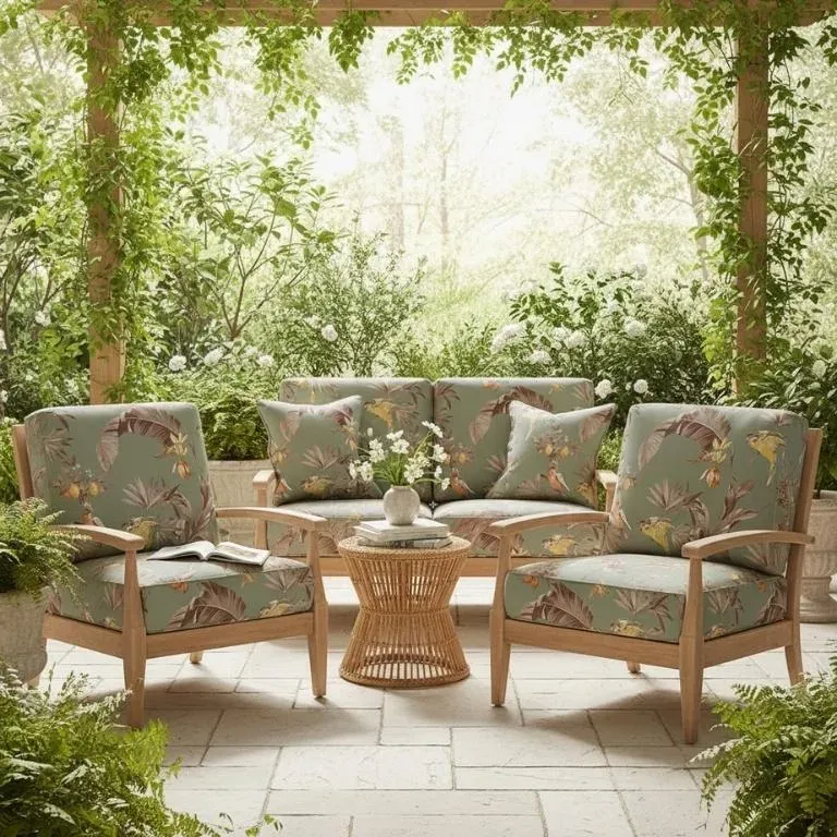 Tecido Acquablock Estampado Karsten Decor Impermeável Cor Papua Verde – 1,40m de Largura - Imagem 3