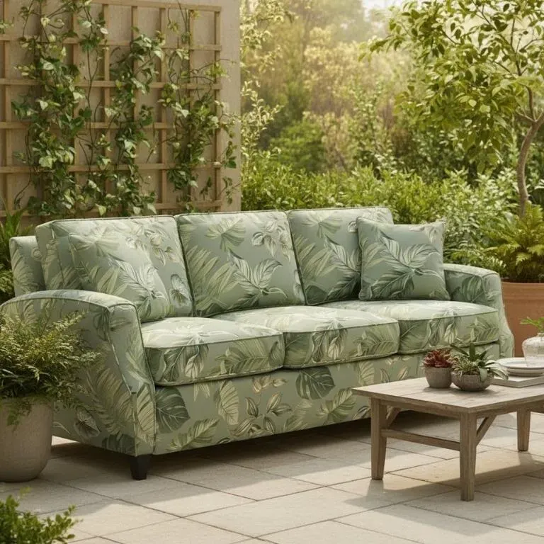 Tecido Acquablock Estampado Karsten Decor Impermeável Cor Rangiroa Verde – 1,40m de Largura - Imagem 3