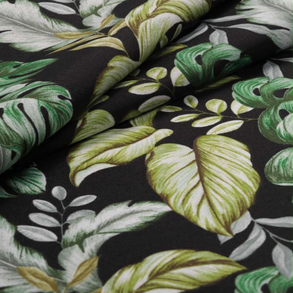 Tecido Acquablock Estampado Karsten Decor Impermeável Cor Samoa Preto – 1,40m de Largura