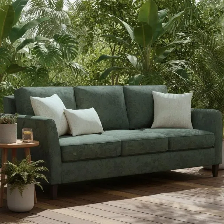Tecido Acquablock Impermeável Karsten para Estofado e Decoração Jacquard Verde - 1.40m - Imagem 5