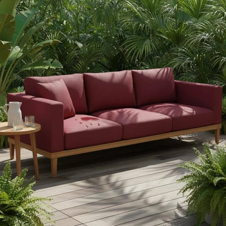 Tecido Acquablock Impermeável Karsten para Estofado e Decoração Tramado Vermelho - 1.40m - Imagem 4